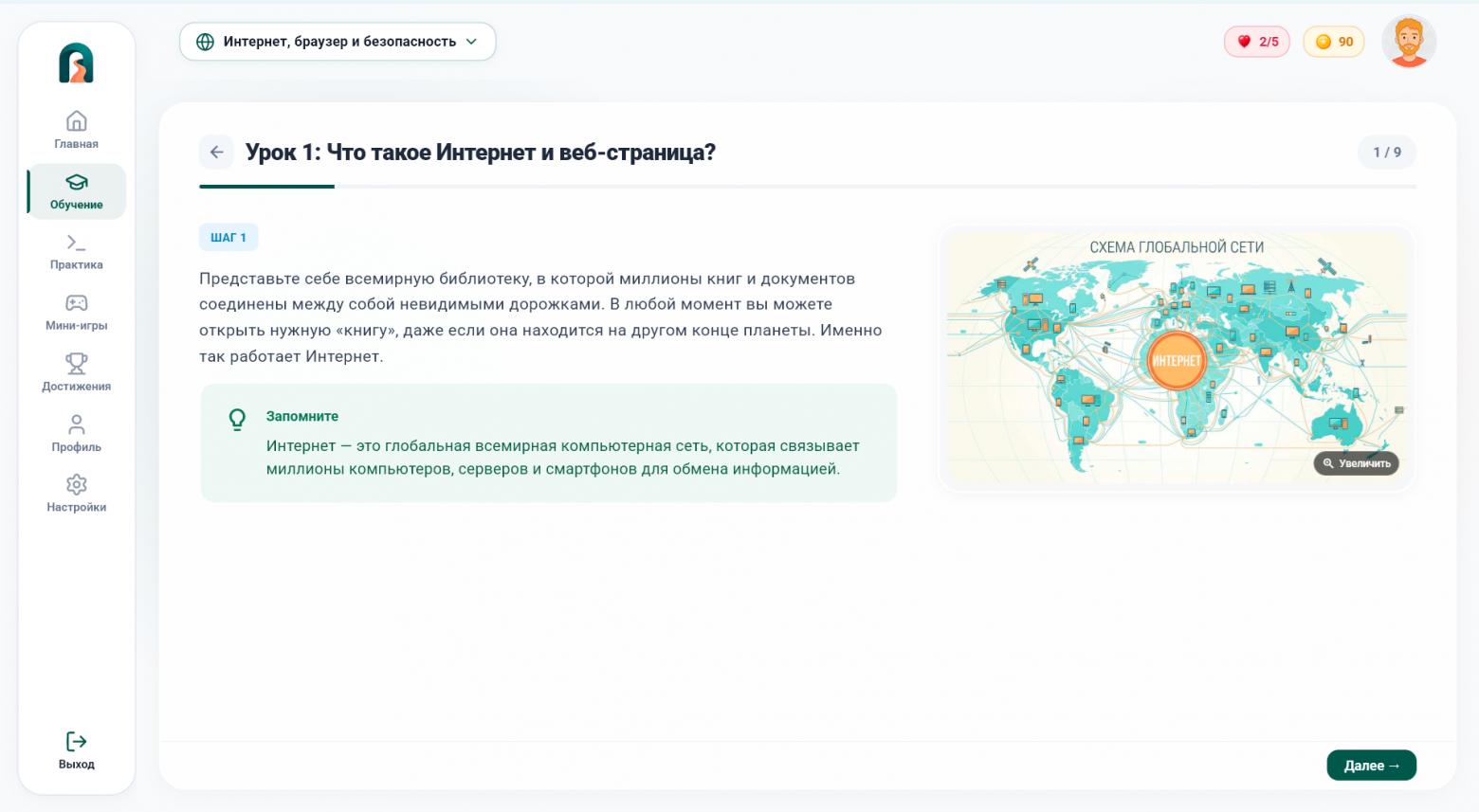 Пример урока